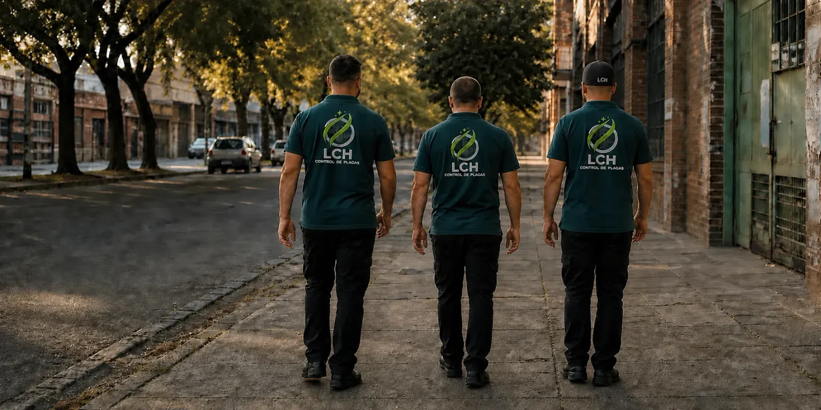 Equipo de LCH caminando y conversando durante una jornada de trabajo en Mataderos